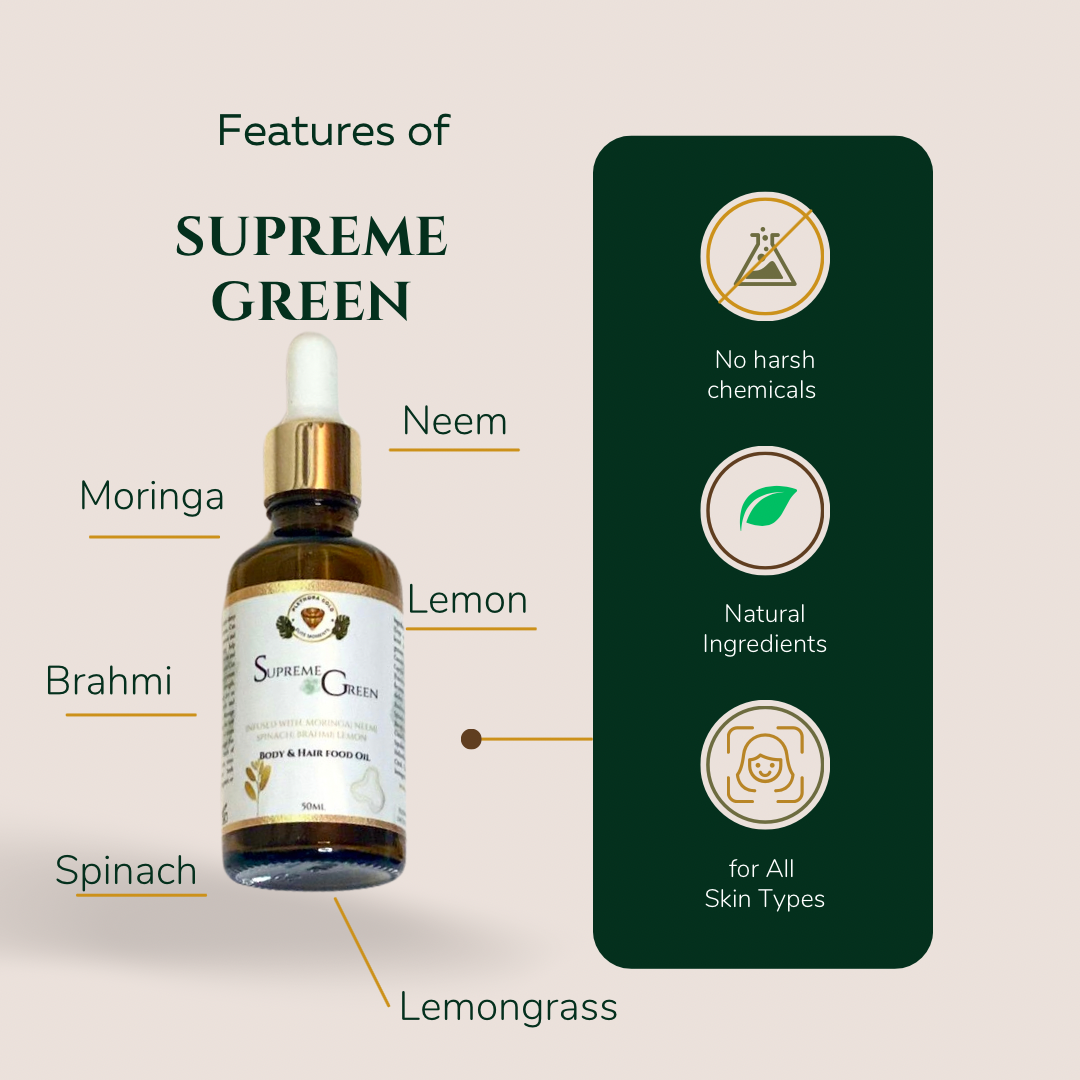 Supreme Green Body & Hair Food Oil (Neem & Moringa)