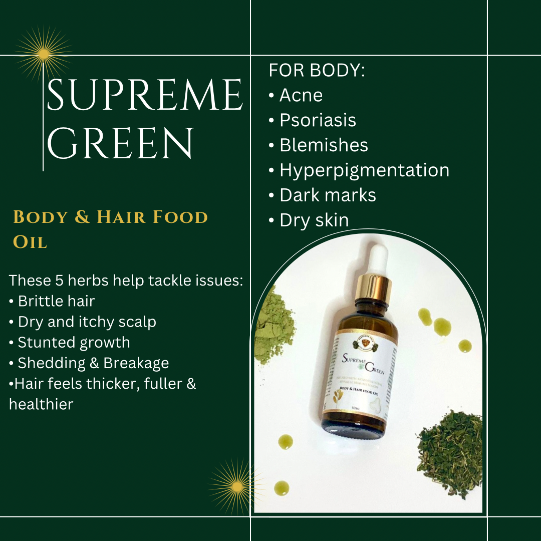 Supreme Green Body & Hair Food Oil (Neem & Moringa)